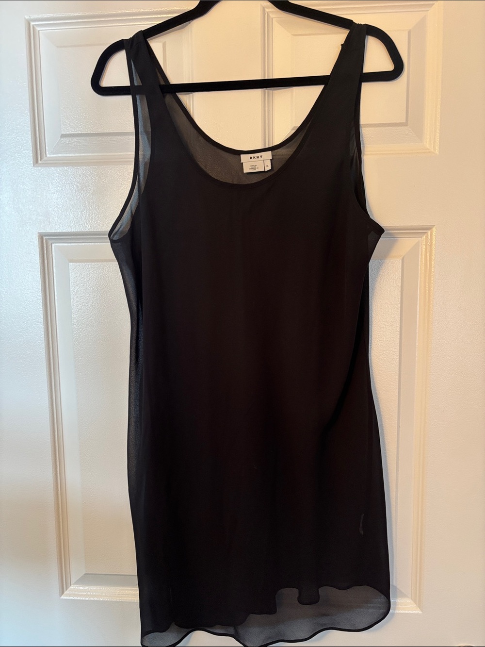 DKNY Black Sheer Sleeveless Tank Layering Camisole